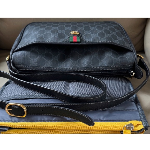 Gucci Bags Authentic Vintage Gucci Black Monogram Canvas Leather